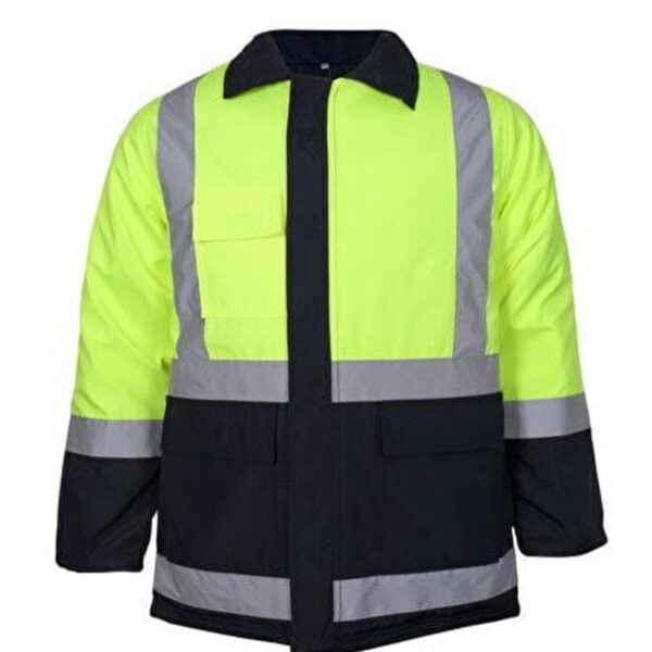 Reflektörlü Parka Kışlık Mont Sarı-Lacivert